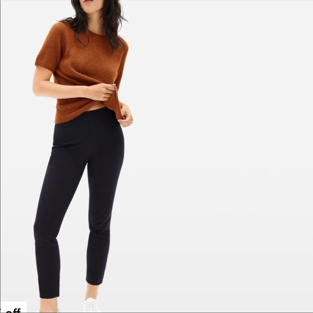 NWOT Everlane Side-Zip Stretch Cotton Pants in Black Sz 4